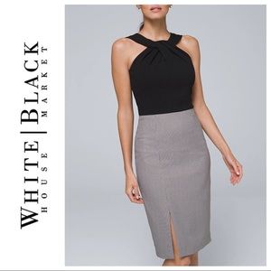 NWT WHBM Mixed Media Suiting Sheath Dress Size 00